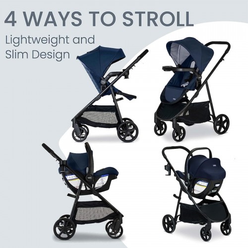 Britax Willow Brook Travel System - Infant Car Seat and Stroller Combo with Aspen Base | ClickTight System